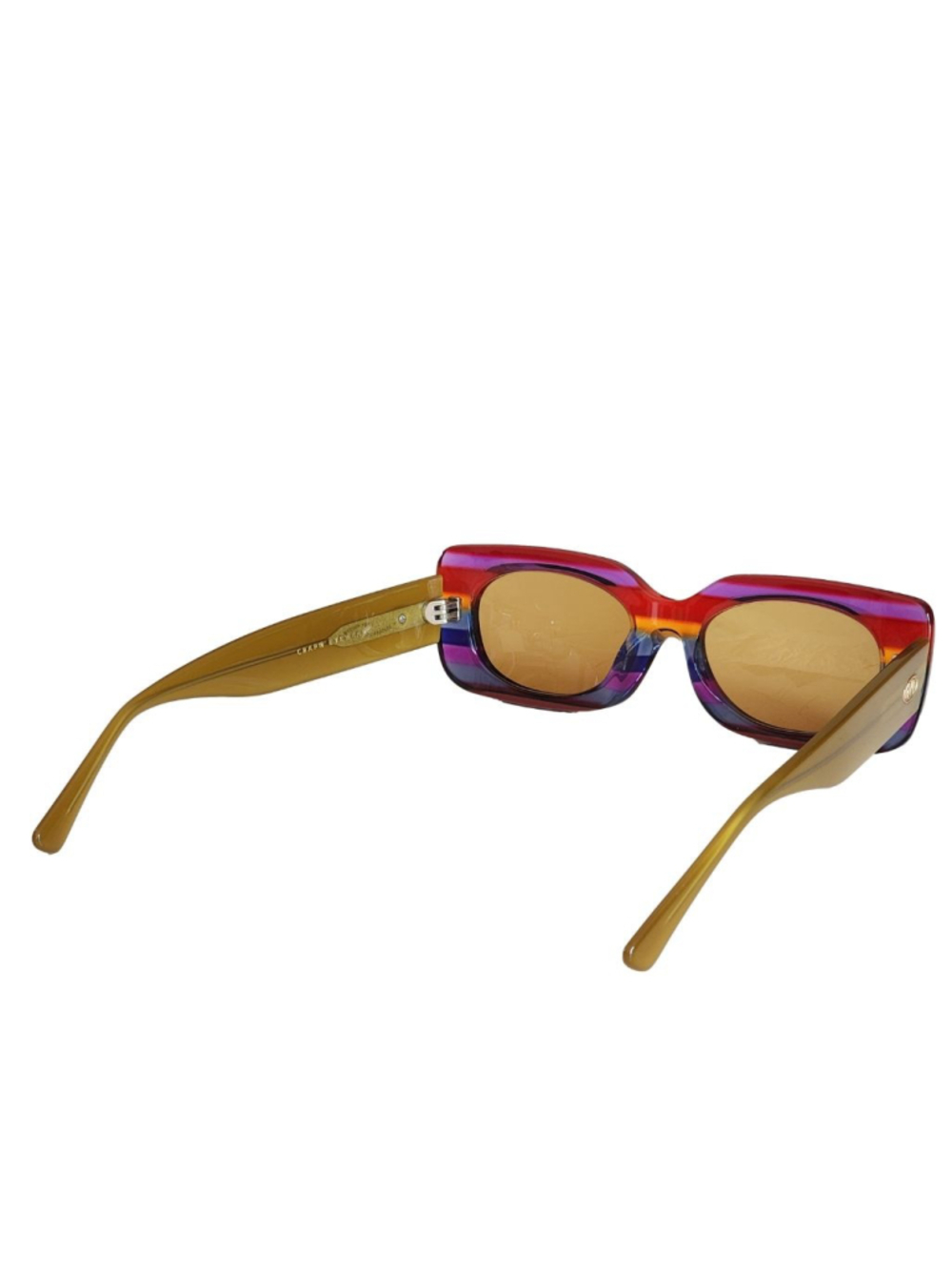 CRAP EYEWEAR NEW The Supa Phreek Rainbow Rectangular Sunglasses Red Purple - Picture 5 of 10